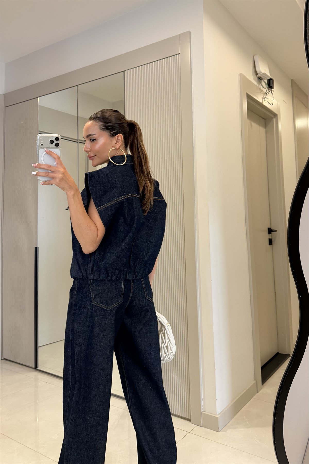 Wesse Denim Yelek Pantolon Takım