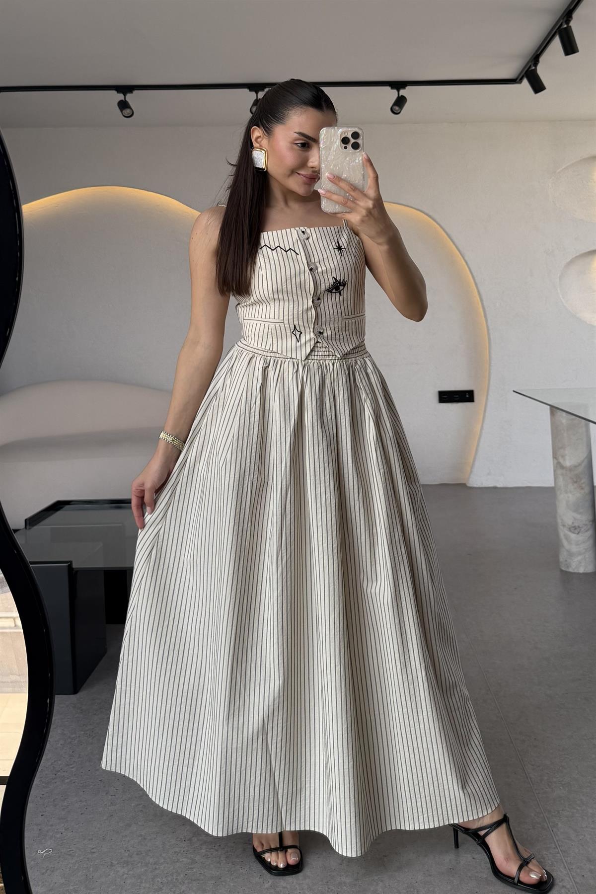 Wild Soul Çizgili Çan Etek