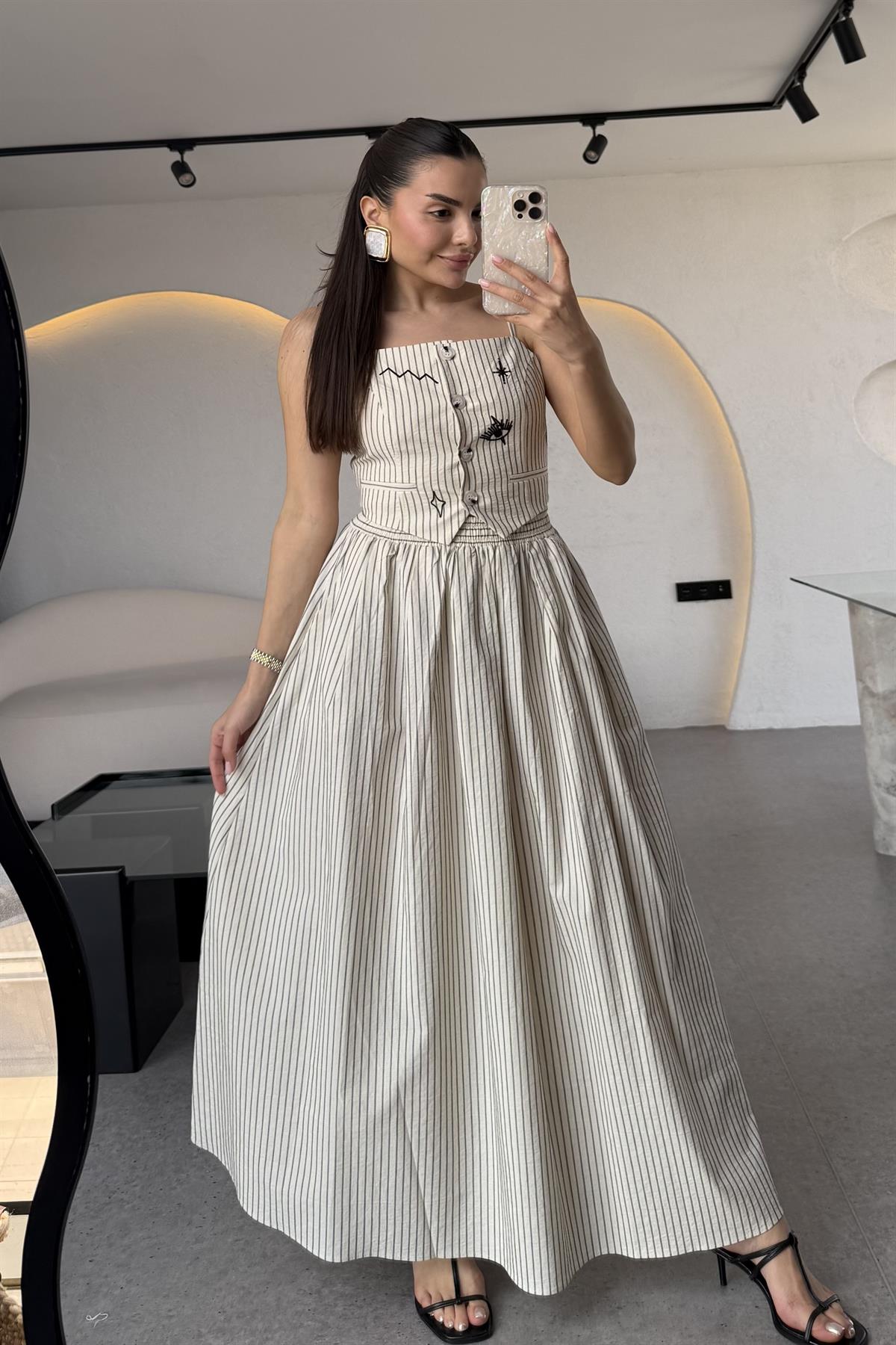 Wild Soul Çizgili Çan Etek