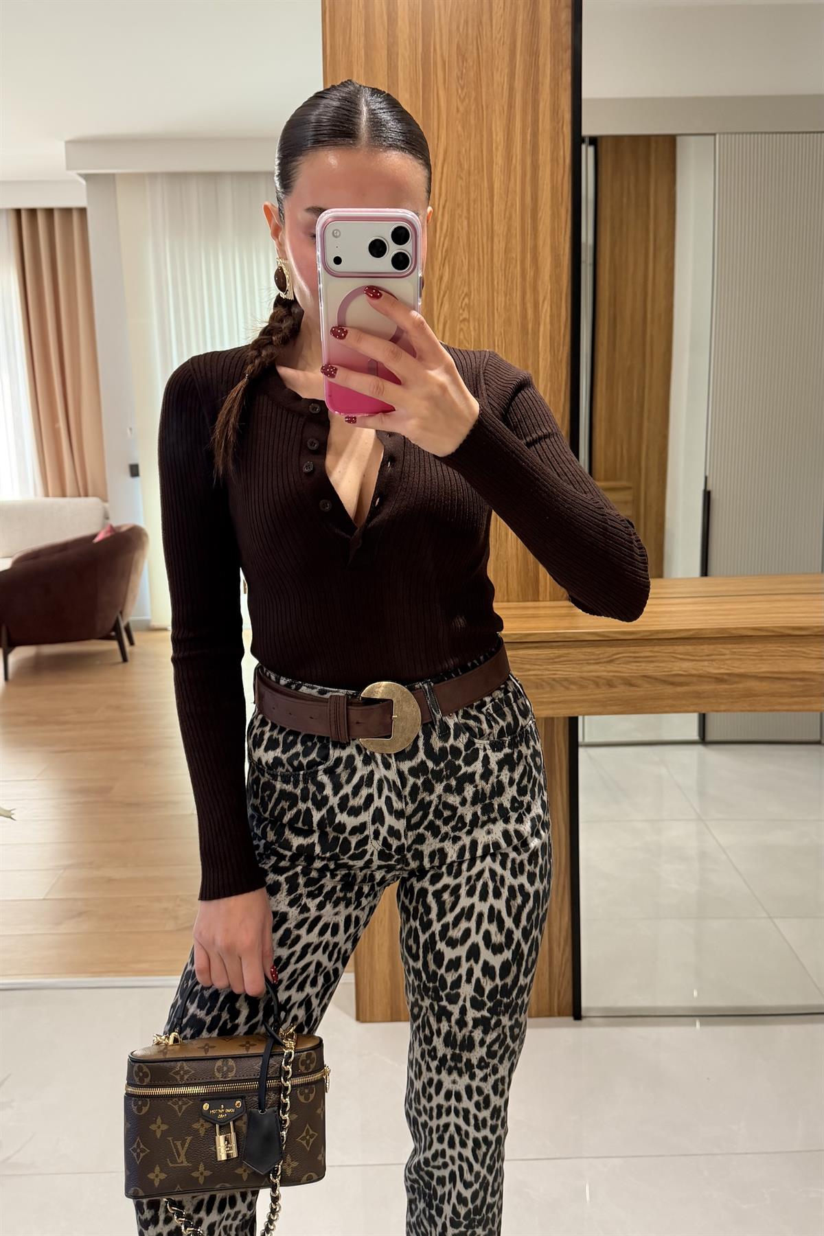 Wilfred Acı Kahve Düğmeli Fitilli Body 