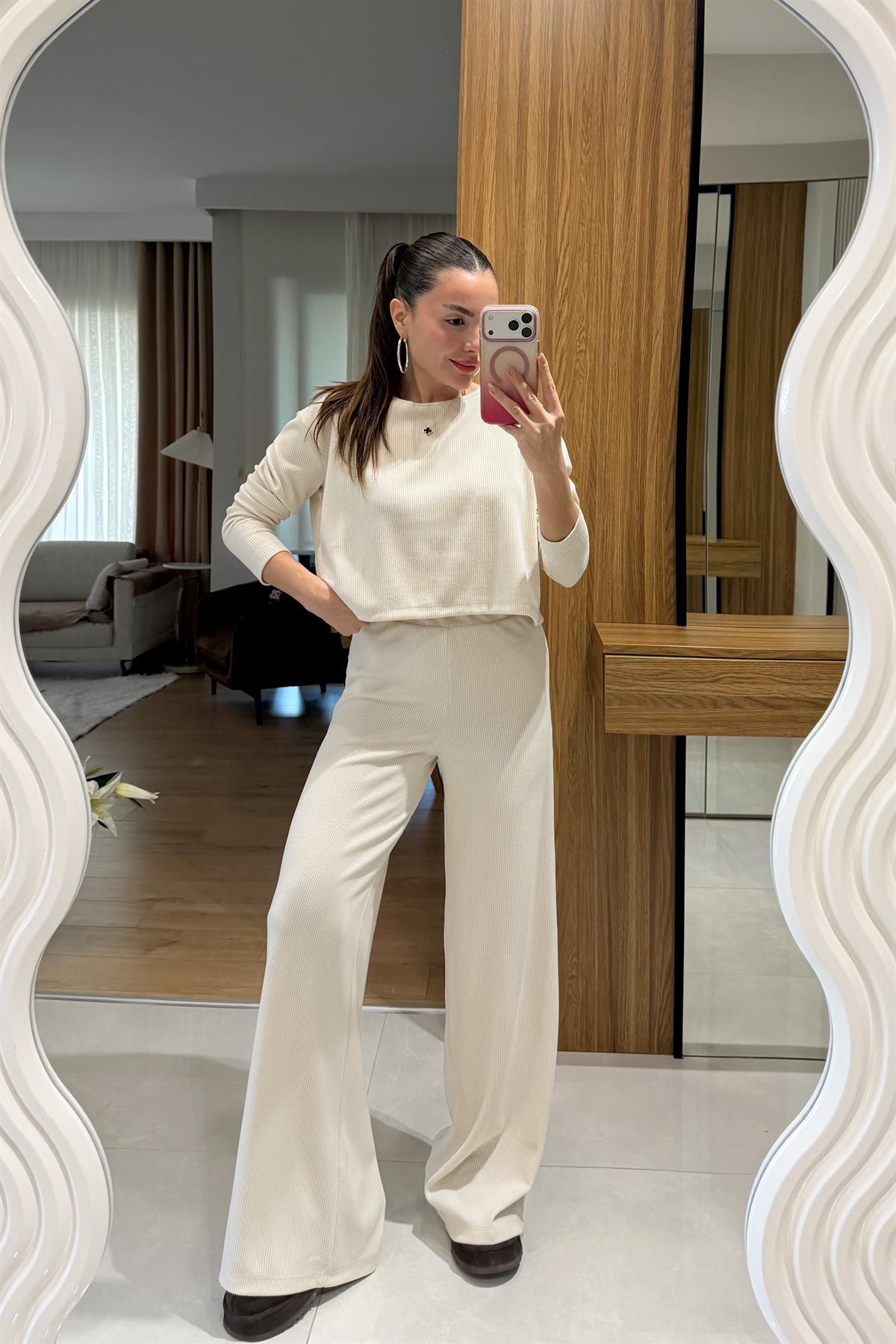 Wilma Krem Fitilli İkili Takım