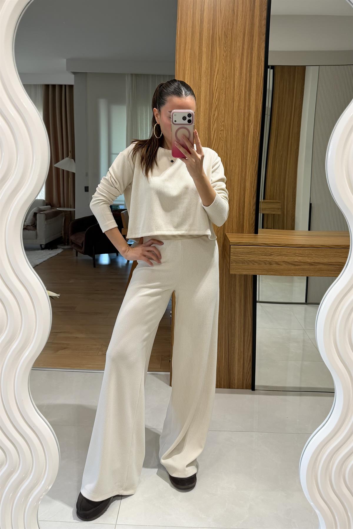 Wilma Krem Fitilli İkili Takım