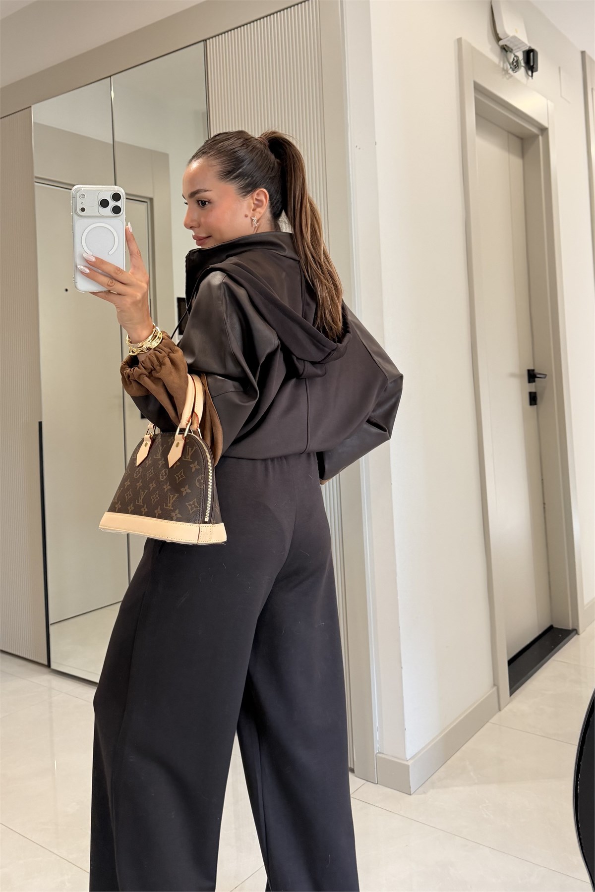 Winner Kahve Deri Detaylı Premium Takım