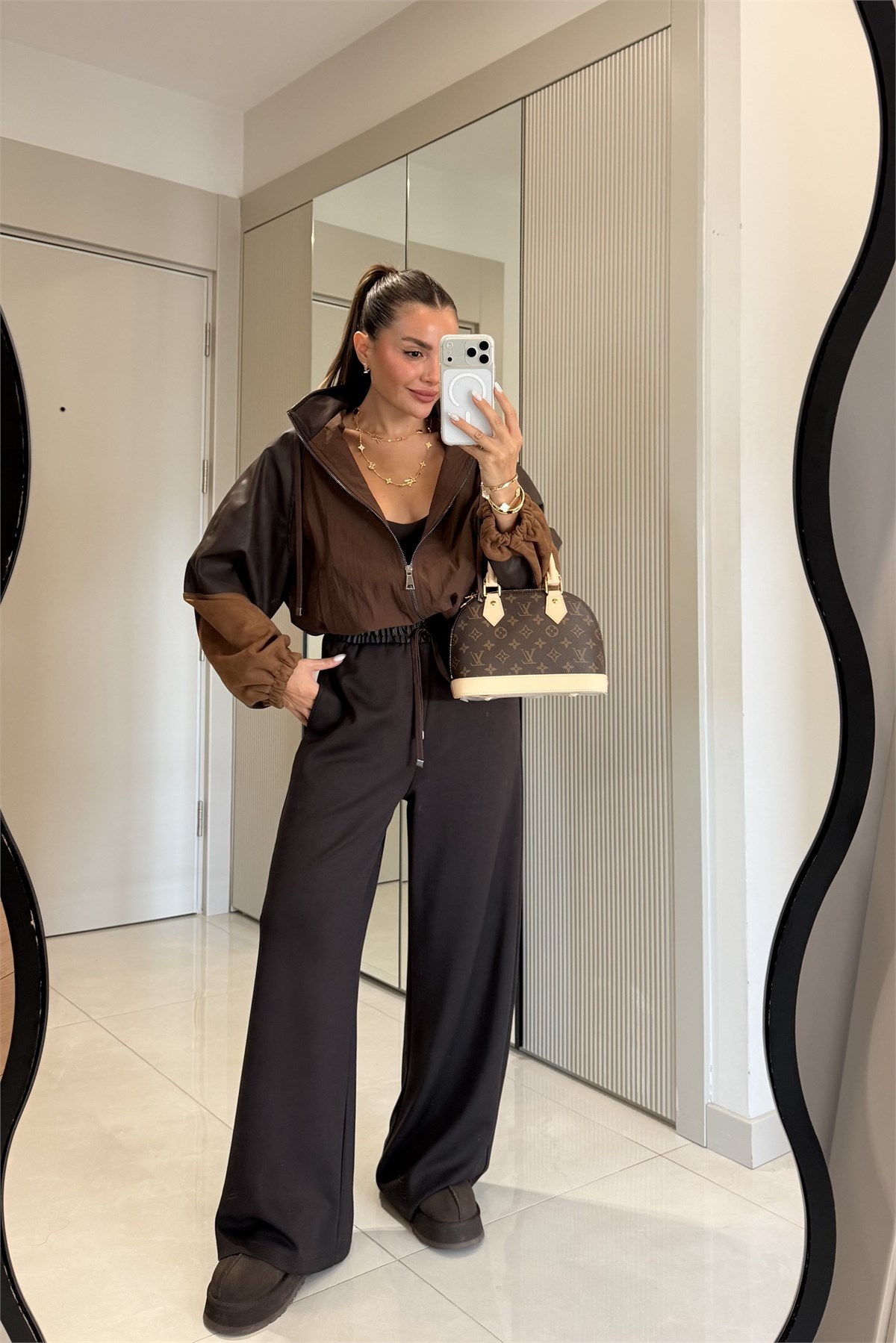 Winner Kahve Deri Detaylı Premium Takım