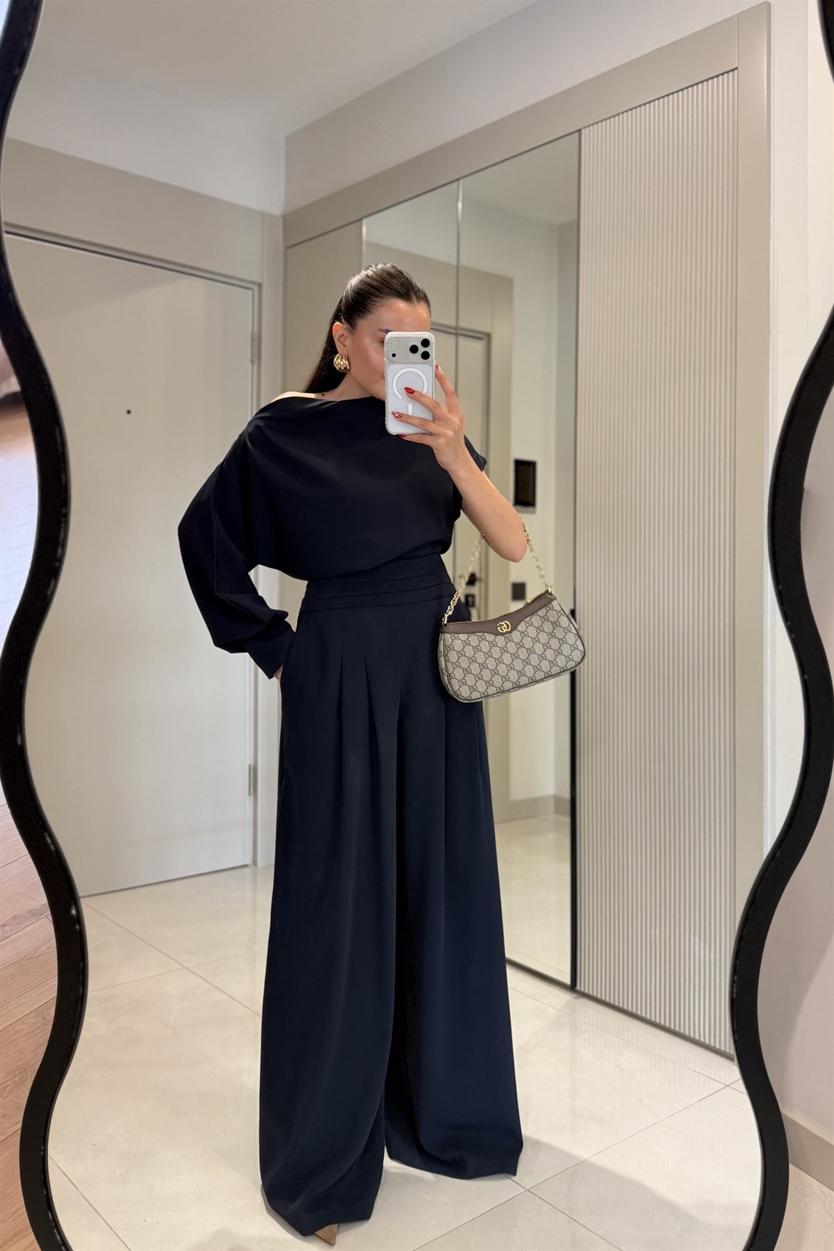 Worker Lacivert Kayık Yaka Premium Takım