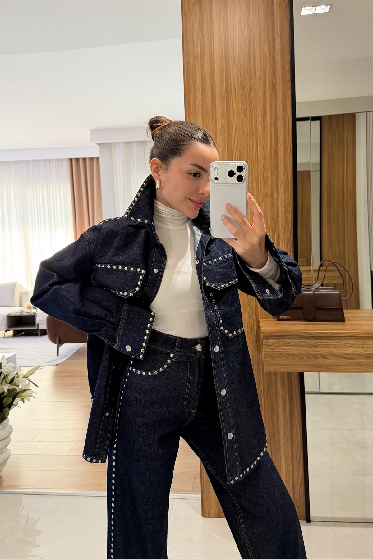 Yasmina Denim Zımbalı Takım