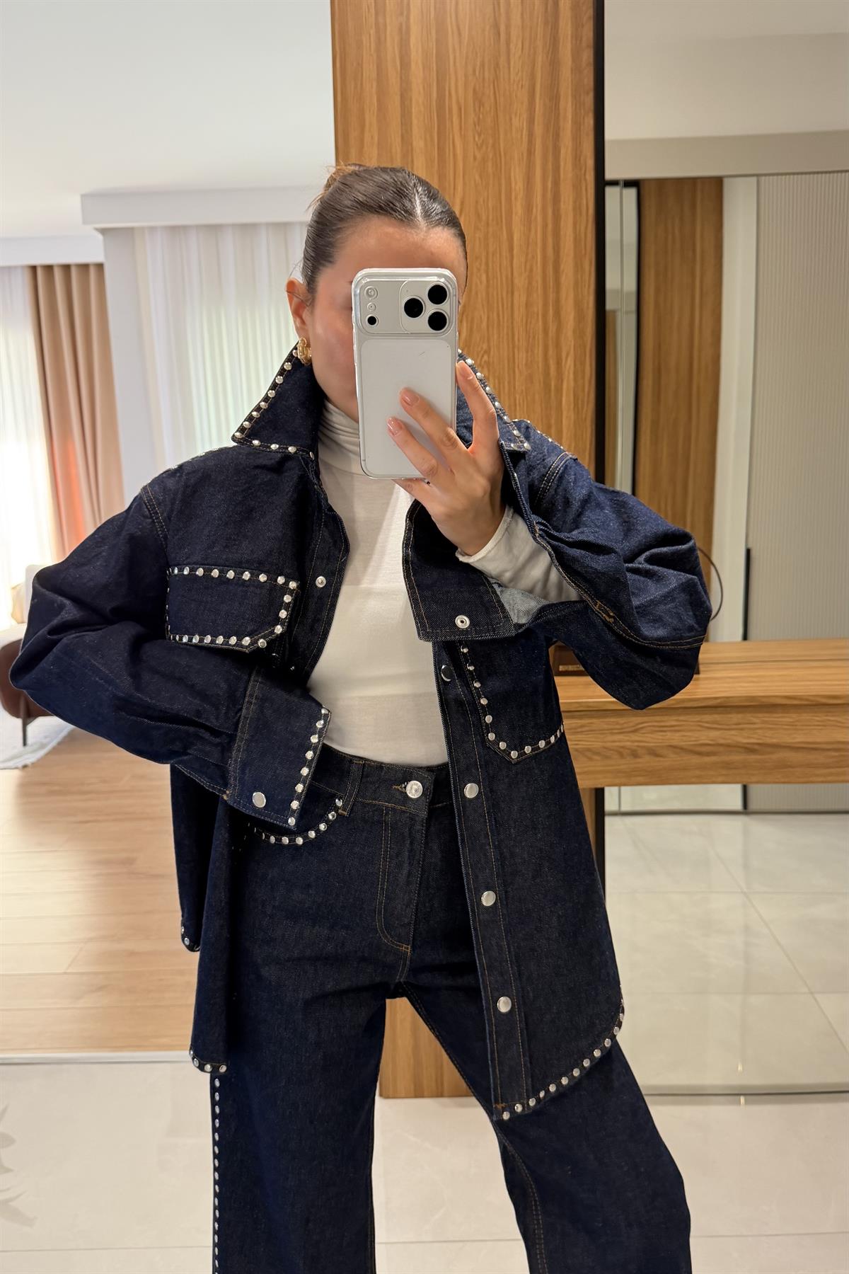 Yasmina Denim Zımbalı Takım