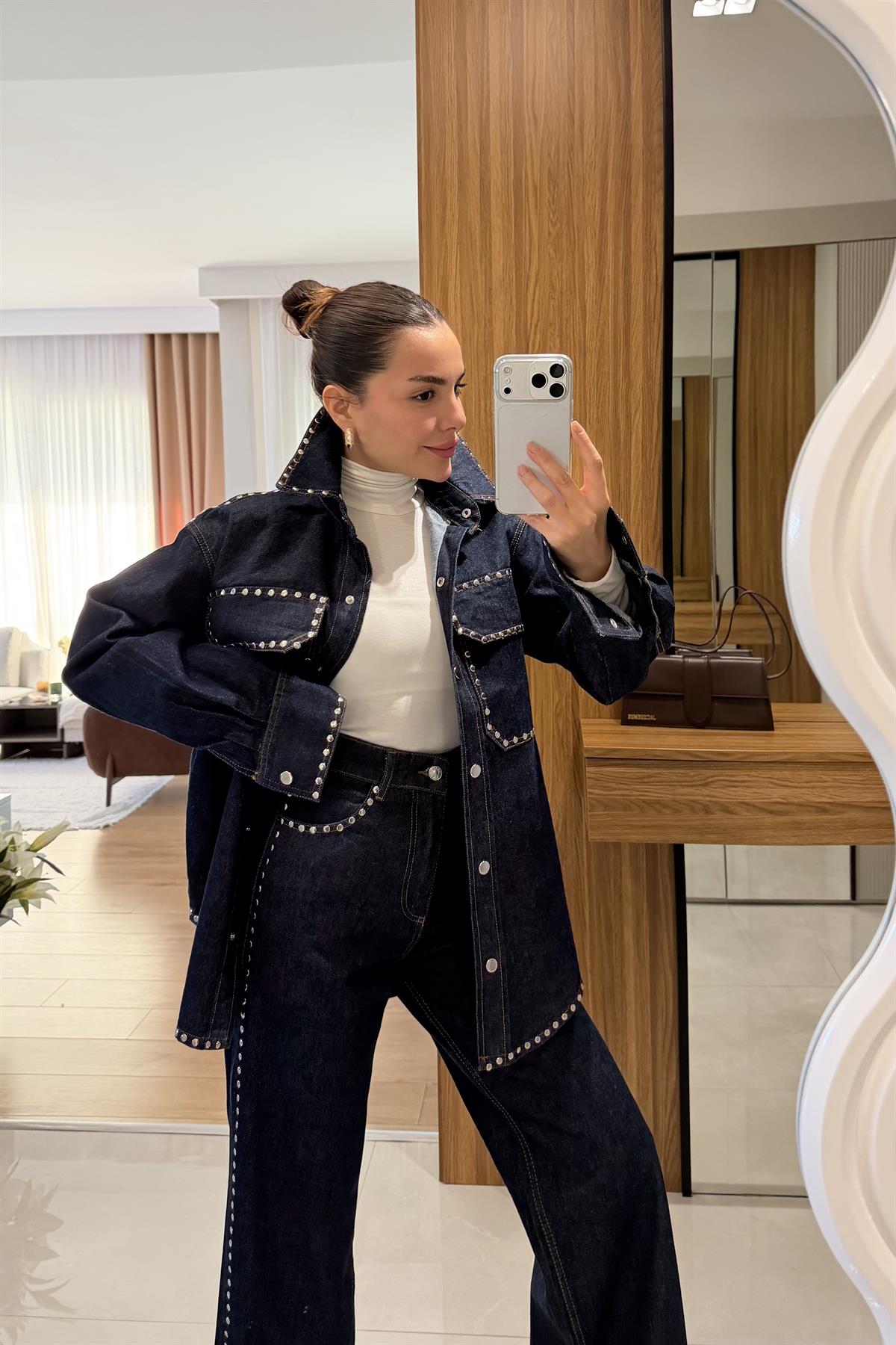 Yasmina Denim Zımbalı Takım