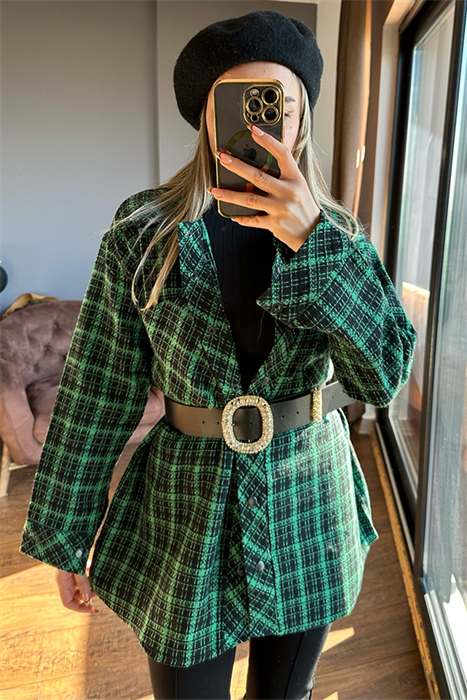 Yeşil kareli oduncu gömlek