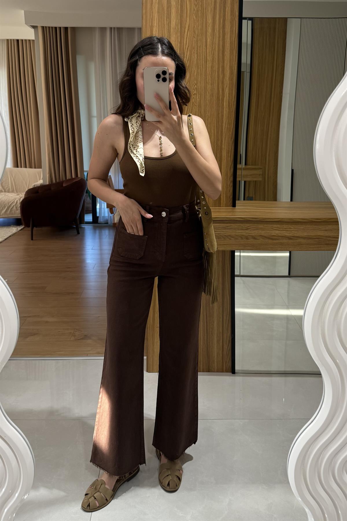 Zayra Acı Kahve Cep Detaylı Jean 