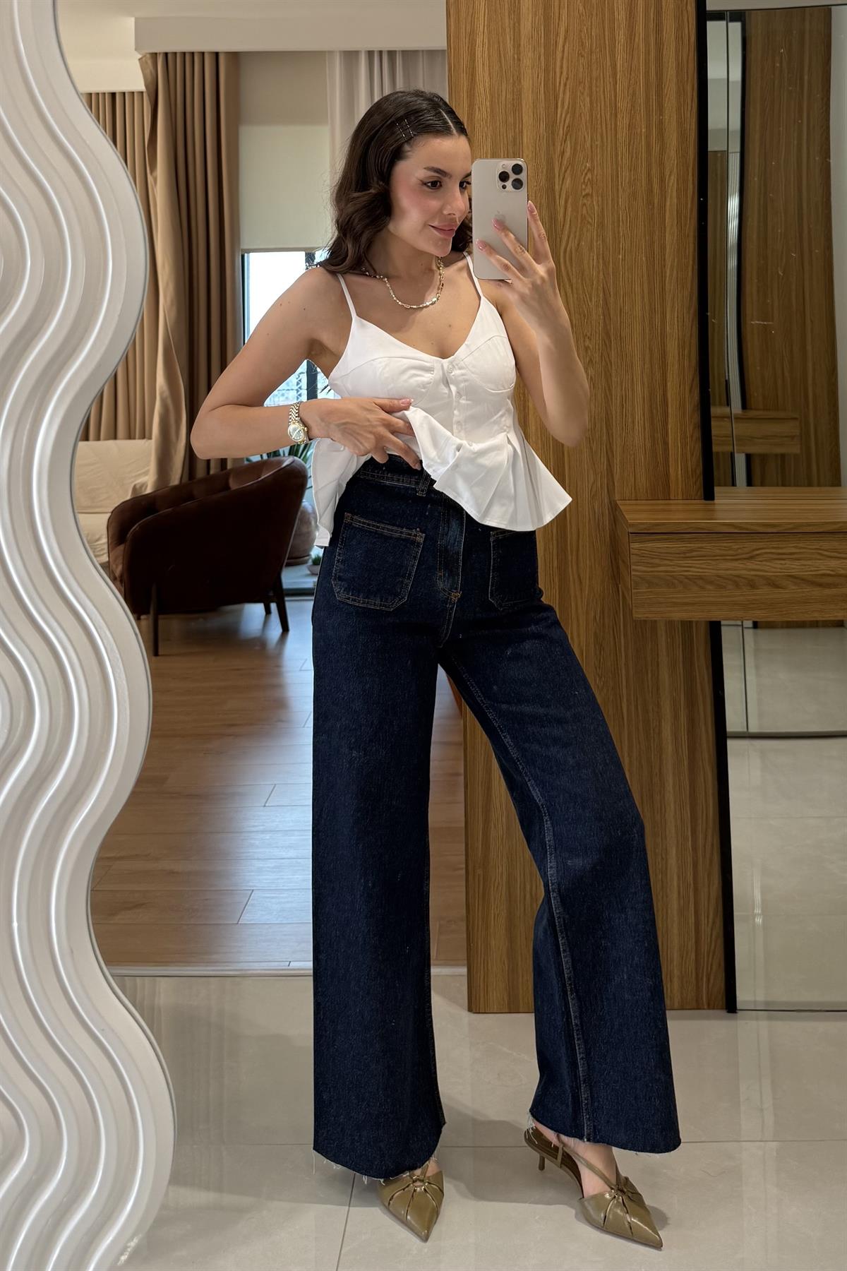 Zayra Darkblue Cep Detaylı Jean 