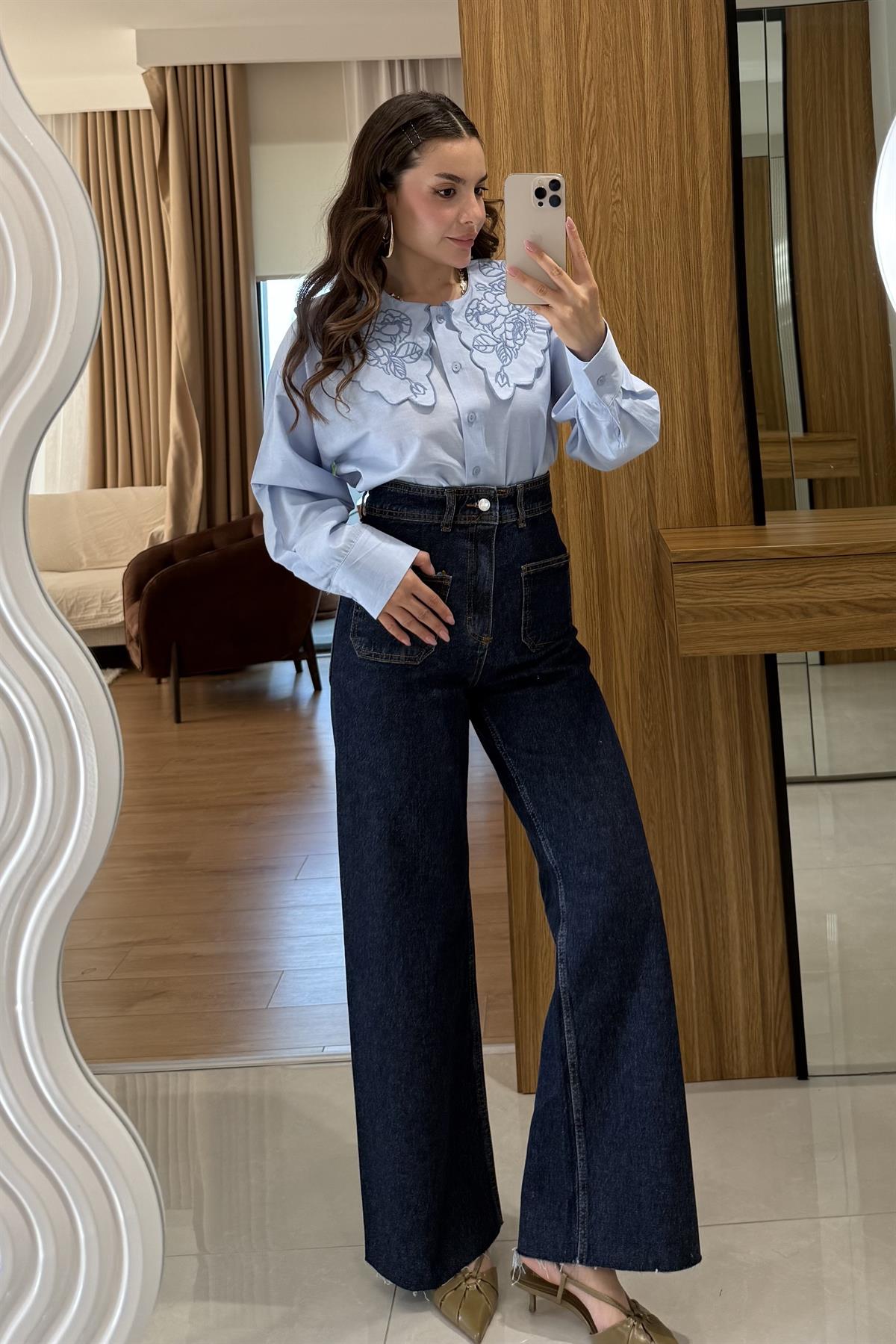 Zayra Darkblue Cep Detaylı Jean 