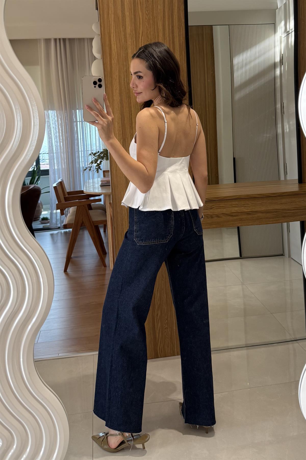 Zayra Darkblue Cep Detaylı Jean 