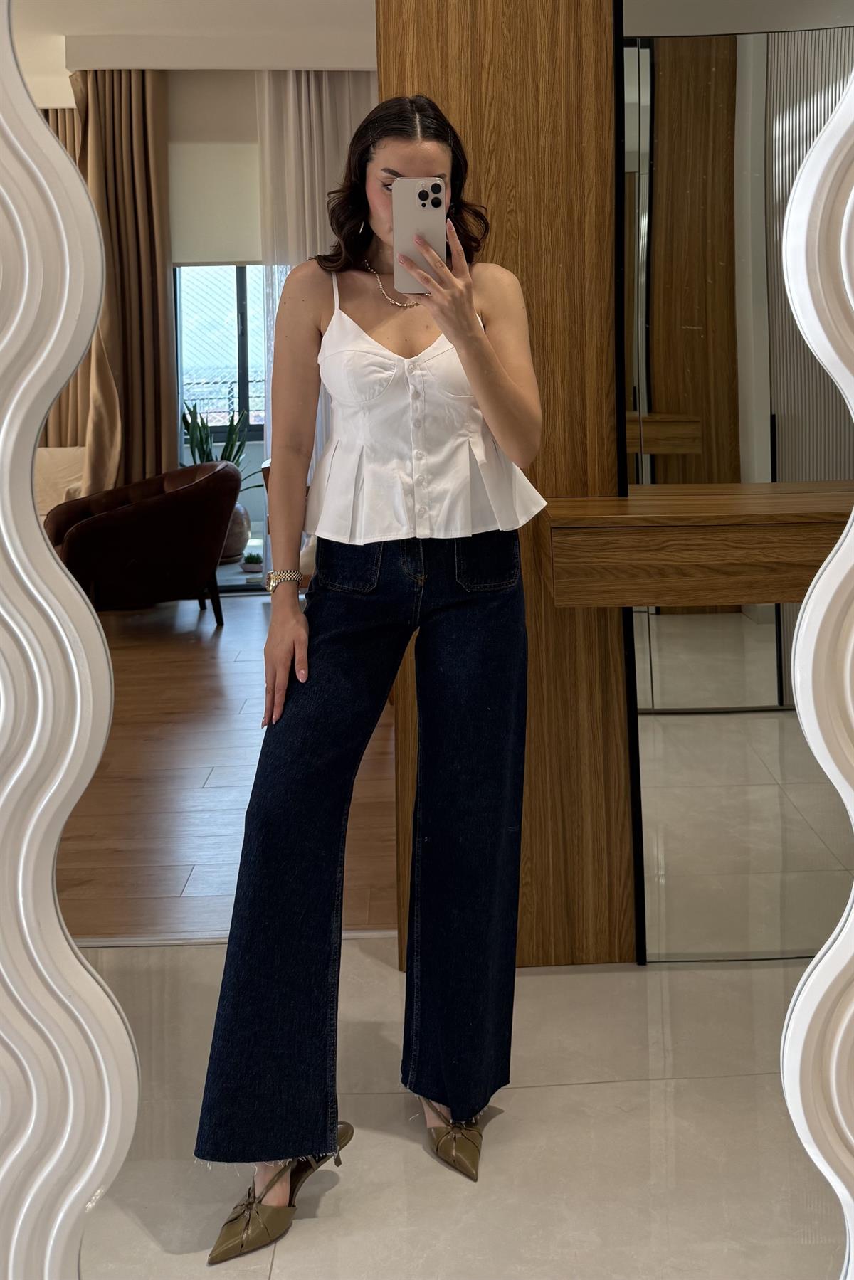 Zayra Darkblue Cep Detaylı Jean 