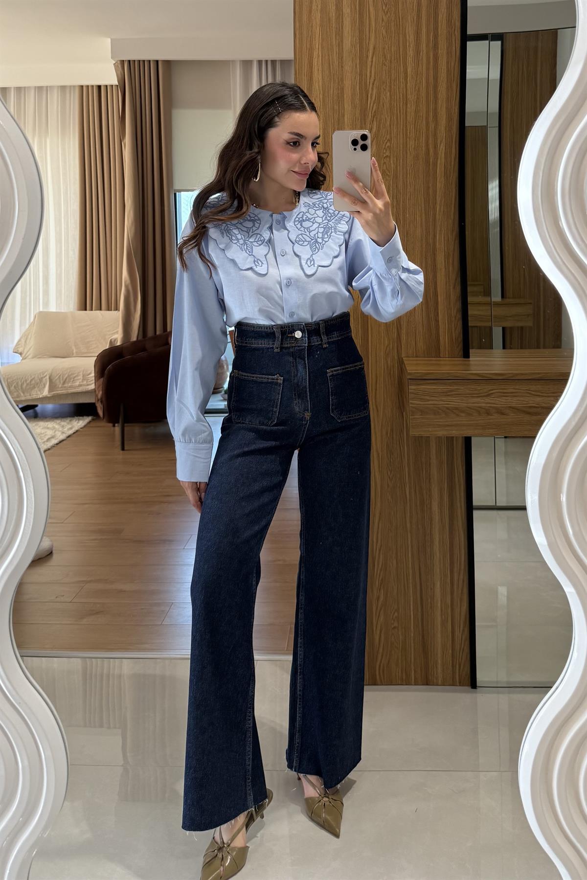 Zayra Darkblue Cep Detaylı Jean 