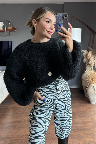Zebra desen slouchy pantolon
