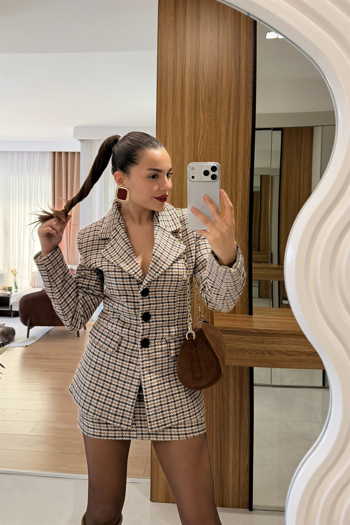 Zeina Bej Blazer Etek Tüvit Takım