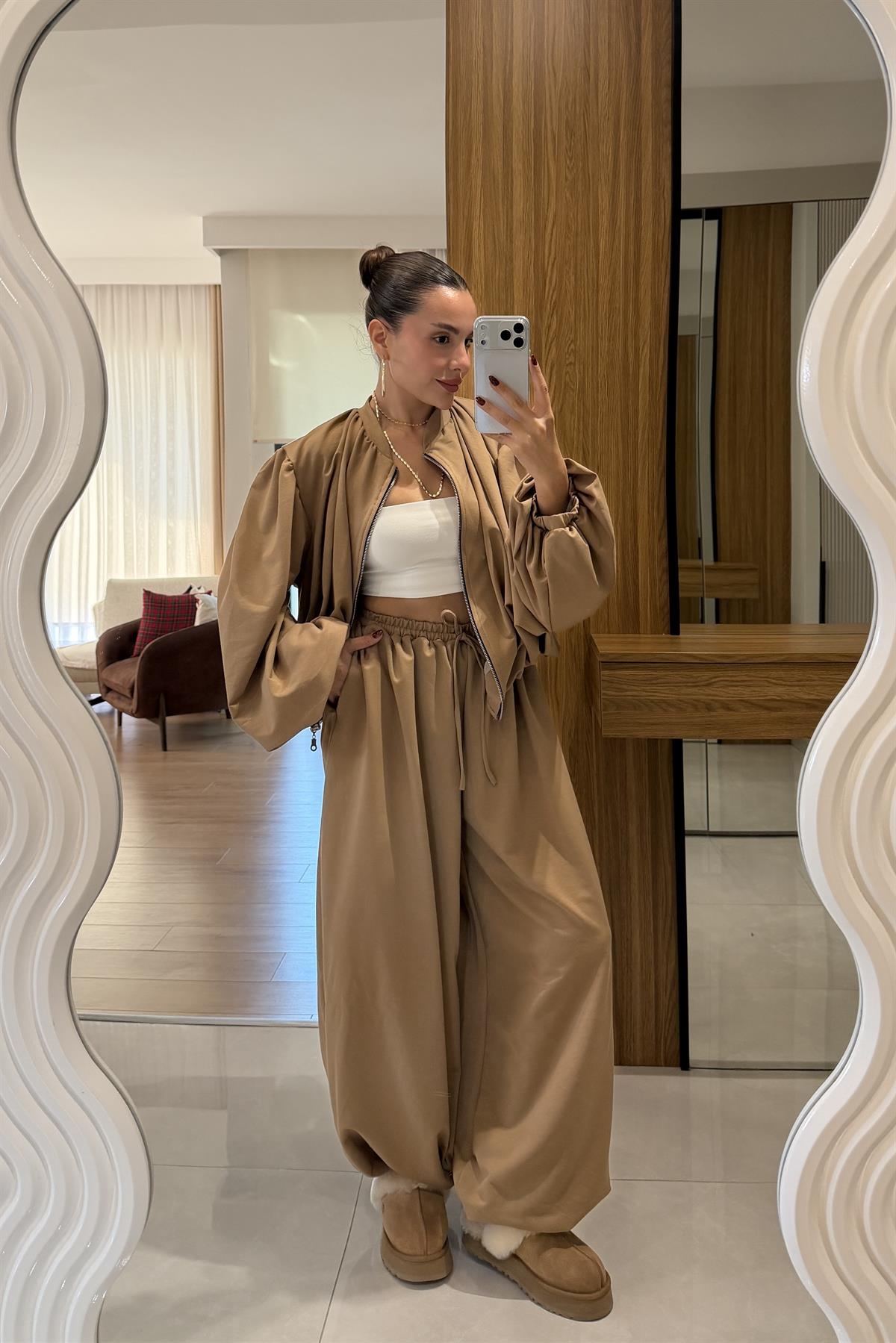 Rosia Beyaz Modal Şalvar Model Takım