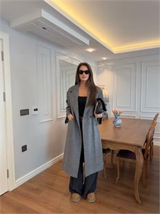 QULOVEYENİ GELENLEROversize Balık Sırtı Kaban