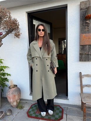 QULOVEYENİ GELENLERPoliviskon Haki Astarlı Trench