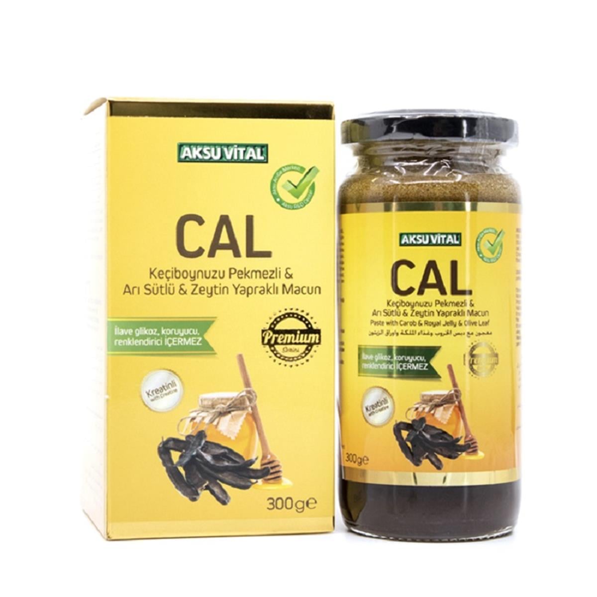 AKSU VİTAL Aksu Vital CAL Keçiboynuzu Pekmezli Arı Sütlü Zeytin Yapraklı Macun 300 gr