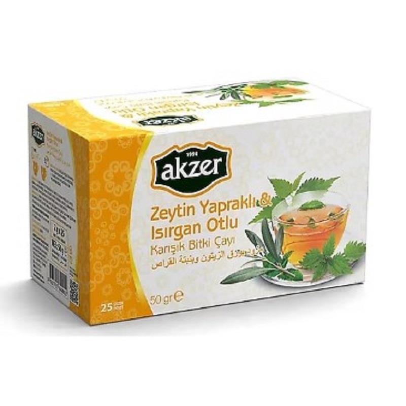 Akzer Akzer Zeytin Yapraklı ve Isırgan Otlu Çay 25'li Süzen Poşet