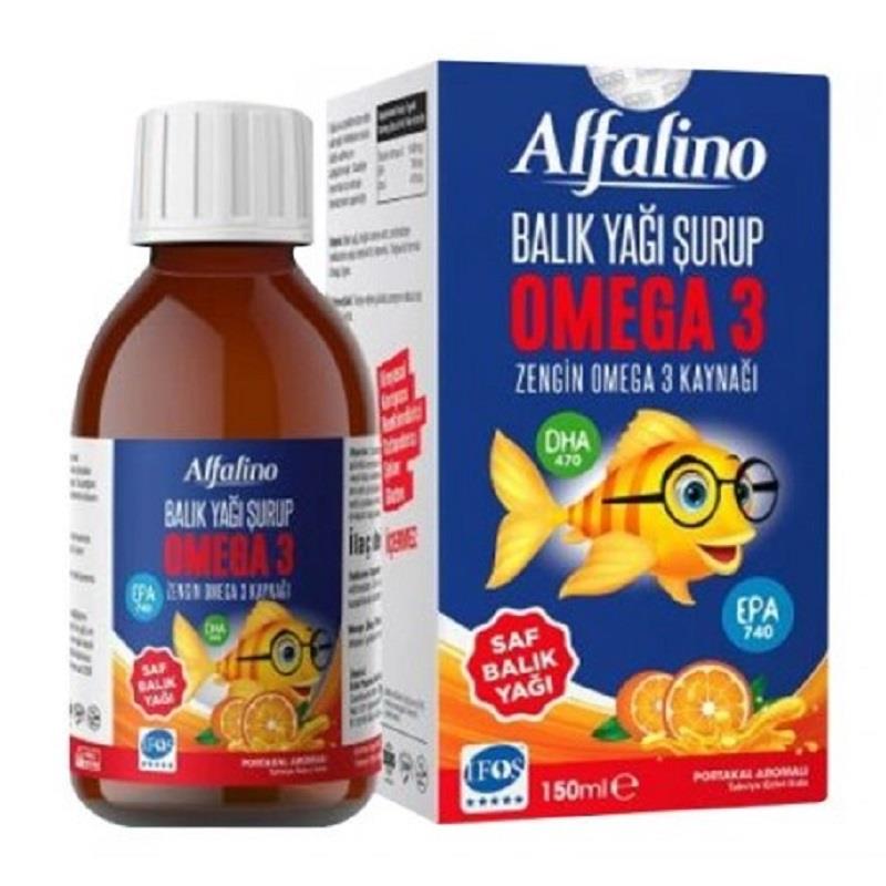 ALFALİNO Alfalino Balık Yağı Omega 3 Portakal Aromalı 150 ml