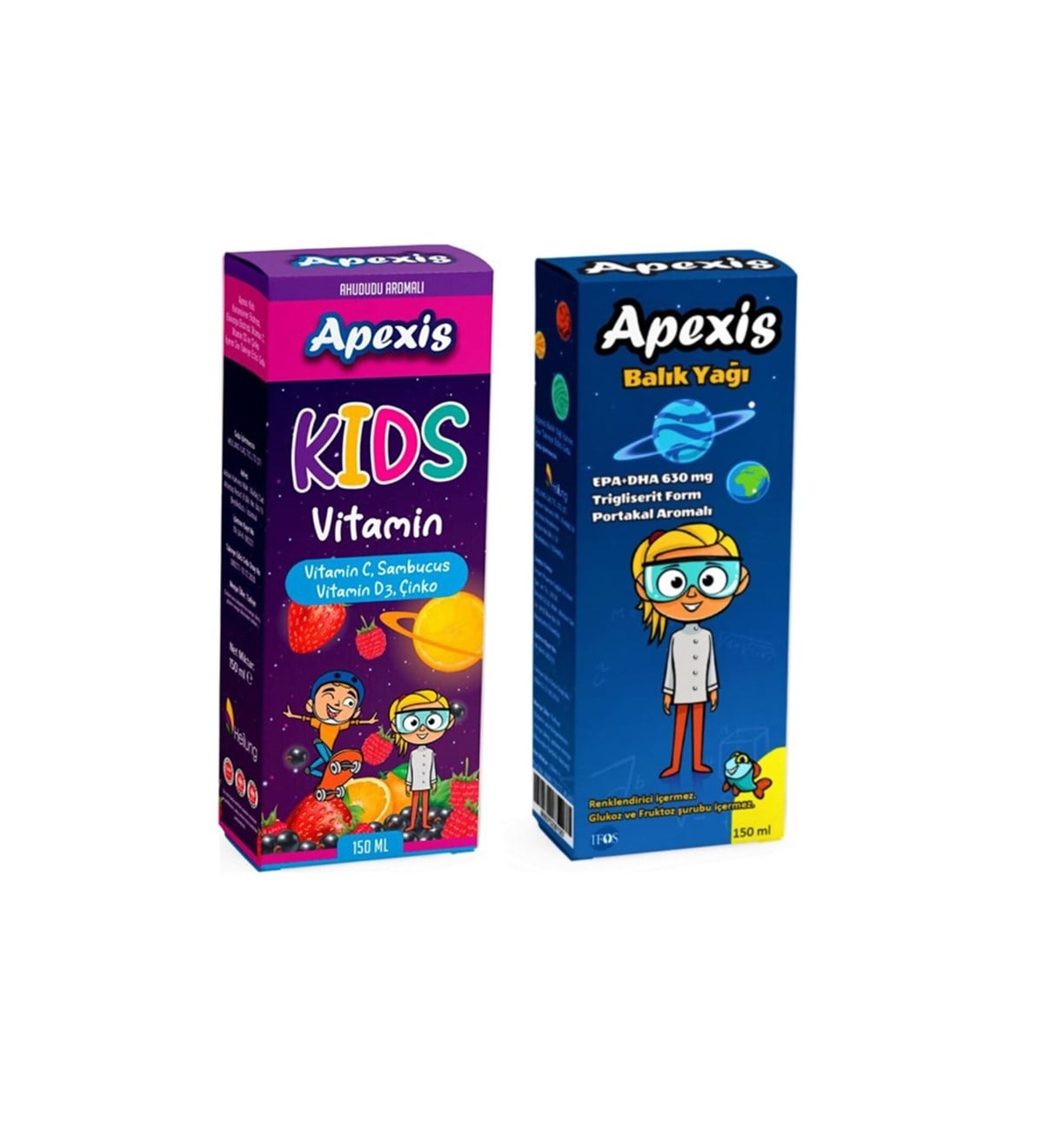 APEXİS Apexis Balık Yağı 150 ml + Apexis Kids Vitamin Sambucus 150 ml