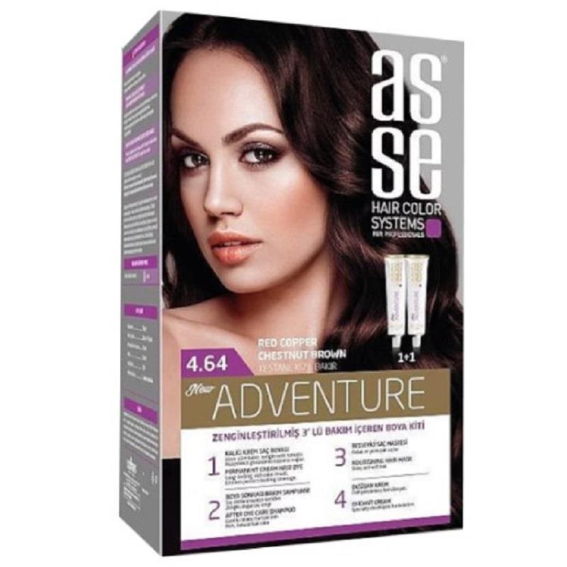 Asse Hair Color System Asse Hair Color System Saç Boyası Kestane Kızıl Bakır No: 4.64