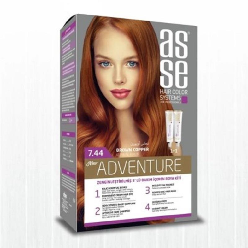 Asse Hair Color System Asse Hair Color System Saç Boyası Kumral Bakır No: 7.44