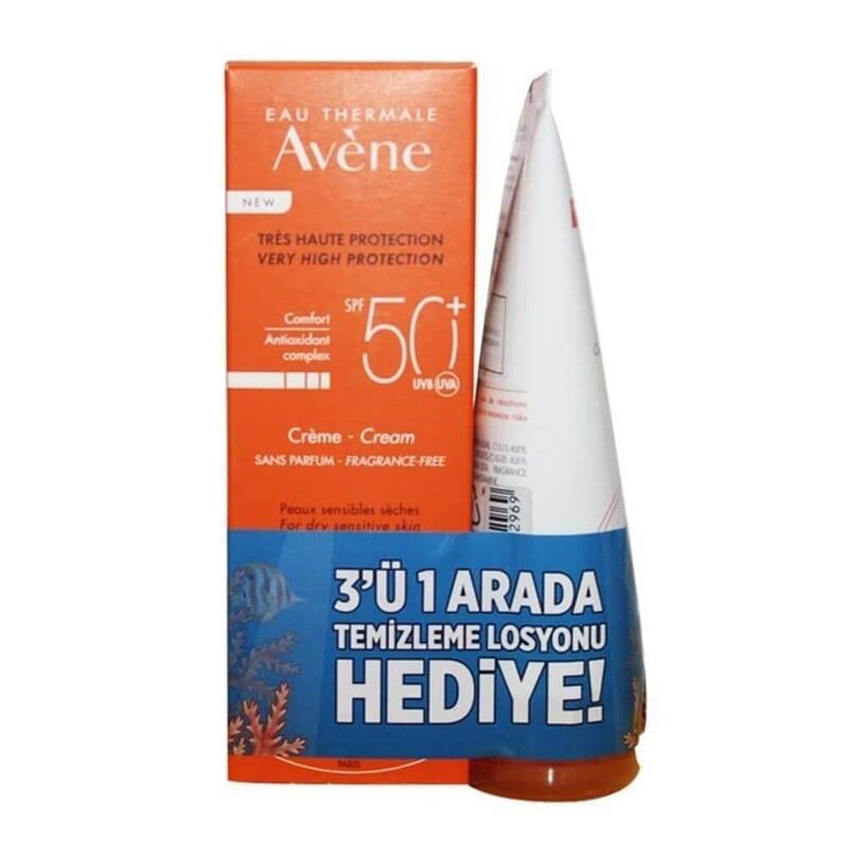 Avene Avene Cream SPF50+ 50 ml + 3'ü 1 Arada Temizleme Losyonu 100 ml Hediyeli
