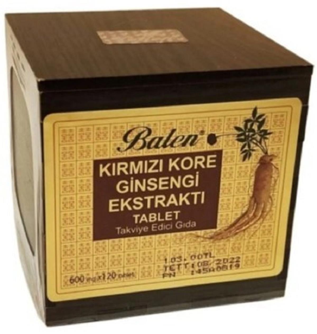 BALEN Balen Kırmızı Kore Ginsengi Ekstraktı 120 Tablet