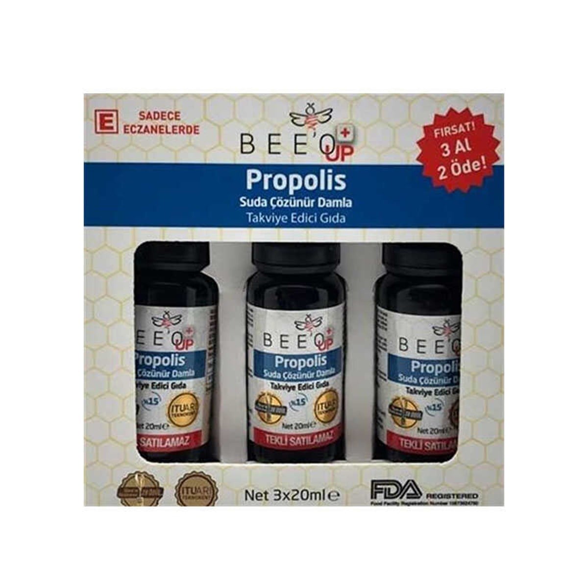 BEE'O Bee'o Up Propolis Suda Çözünür Damla %15 20 ml - 3 Al 2 Öde