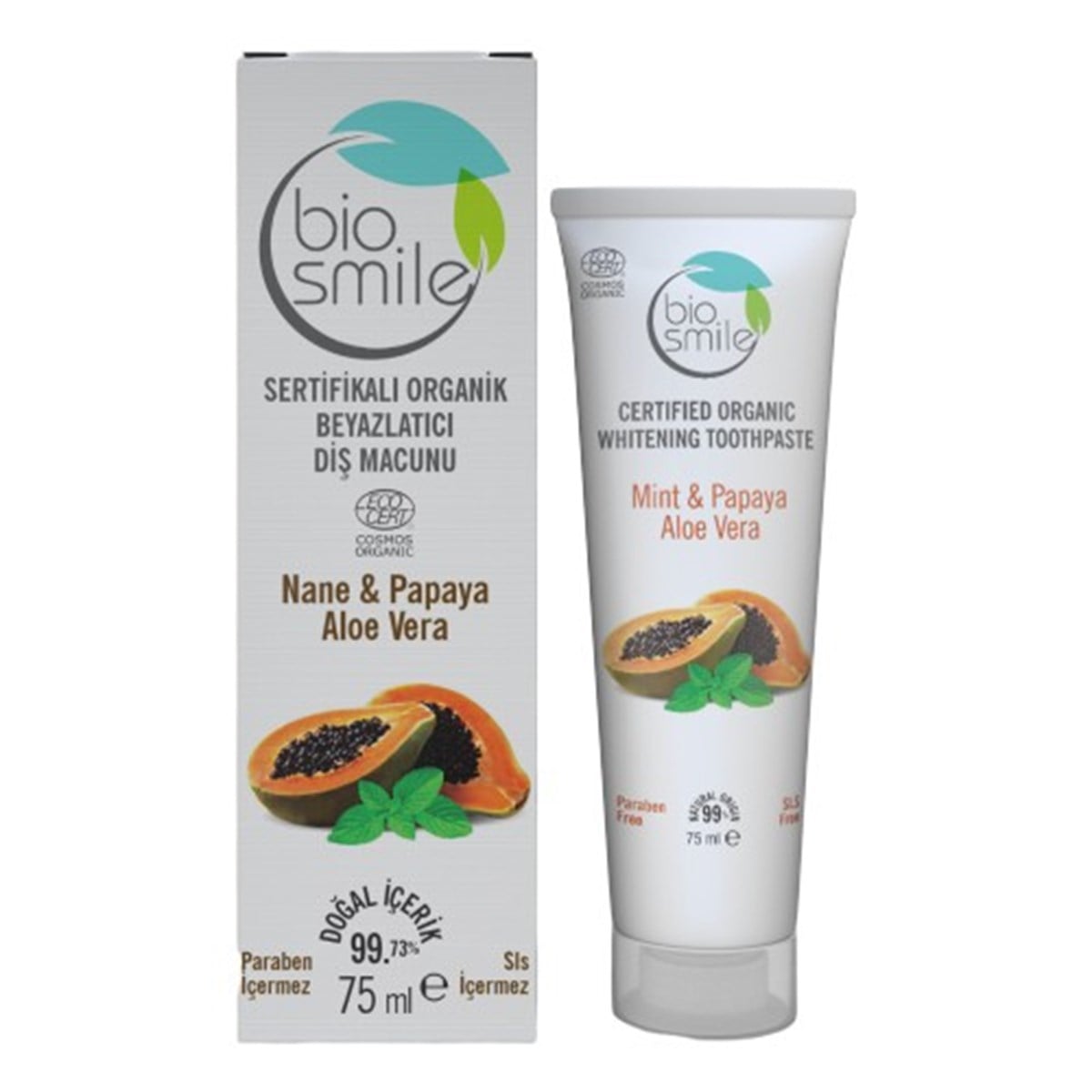 BiosmileBiosmile Nane ve Papaya Aloe Vera Diş Macunu 75 ml