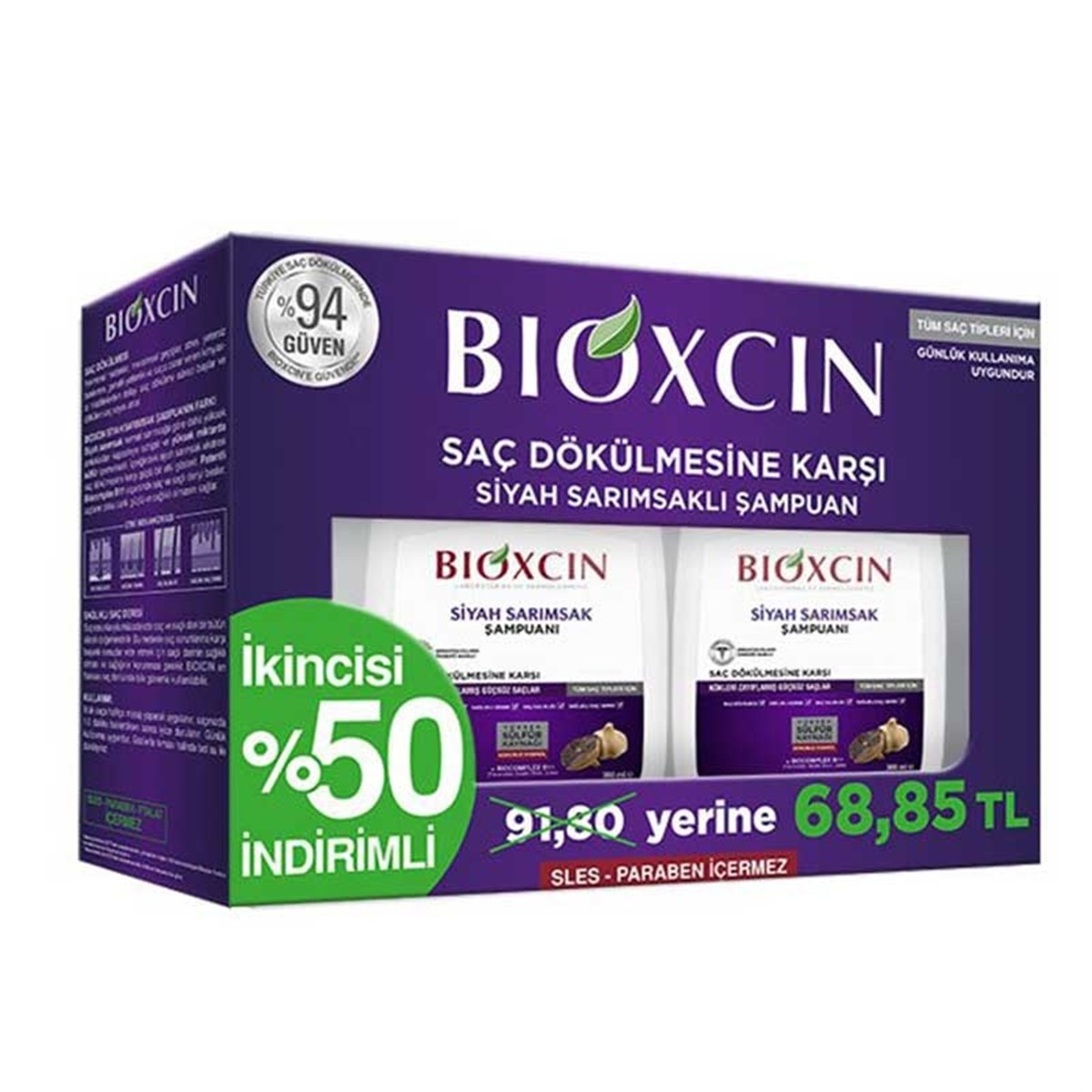 BioxcinBioxcin Saç Dökülmesine Karşı Siyah Sarımsaklı Şampuan İkincisi %50 İndirim