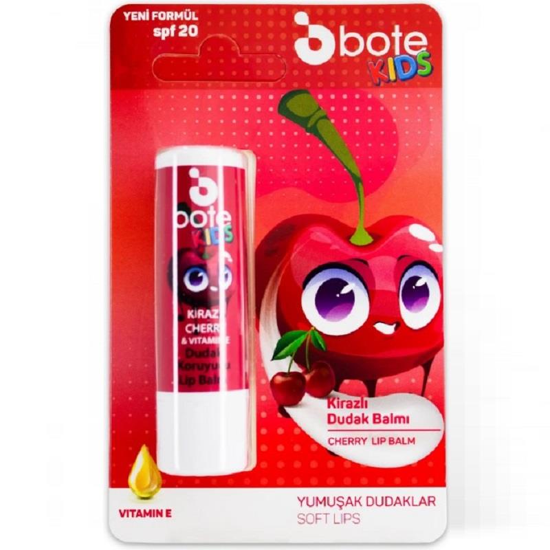 Bote Bote Kids Lip Balm Stant 24'lü Çilek + Kiraz + Naturel