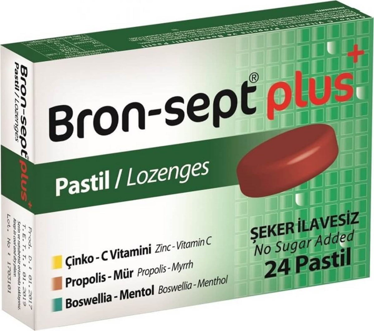 Bron-Sept Bron-Sept Plus Şekersiz Pastil 24'lü