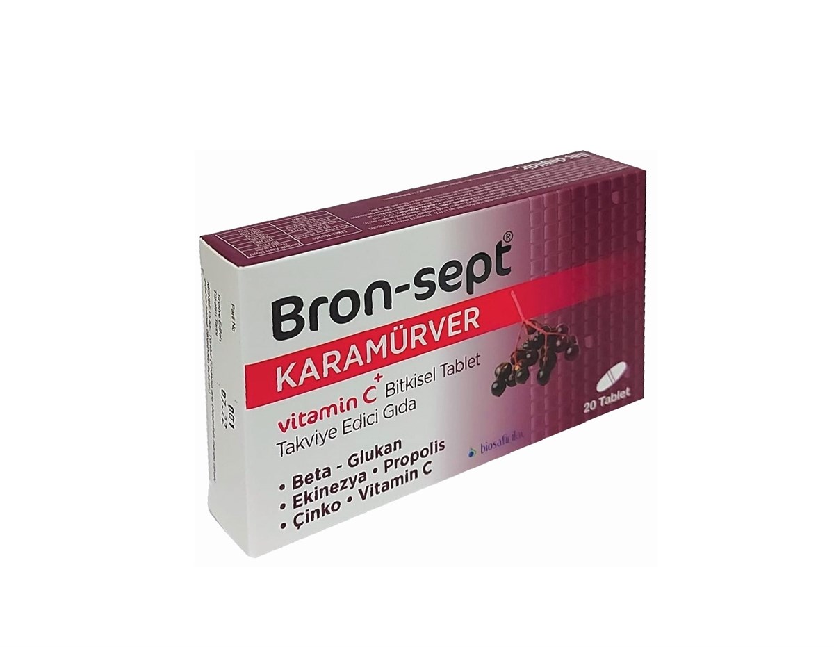 Bron-Sept Karamürver + Beta Glukan + Vitamin C 20 Tablet