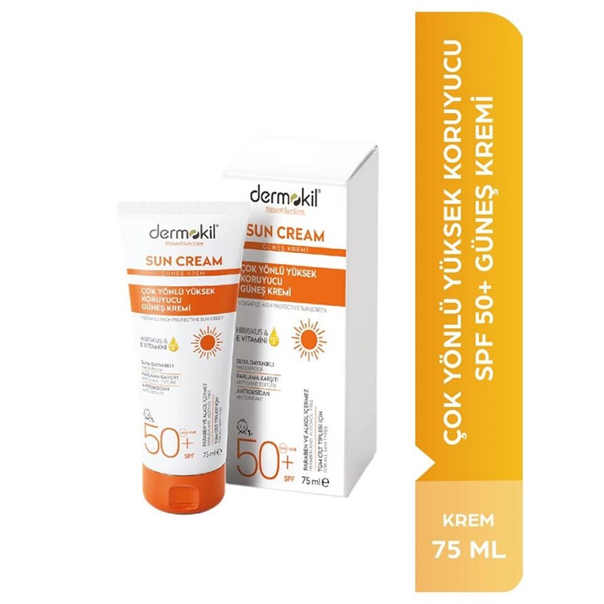 Dermokil Dermokil Sun Cream - Çok Yönlü Yüksek Koruyucu Güneş Kremi SPF50 75 ml