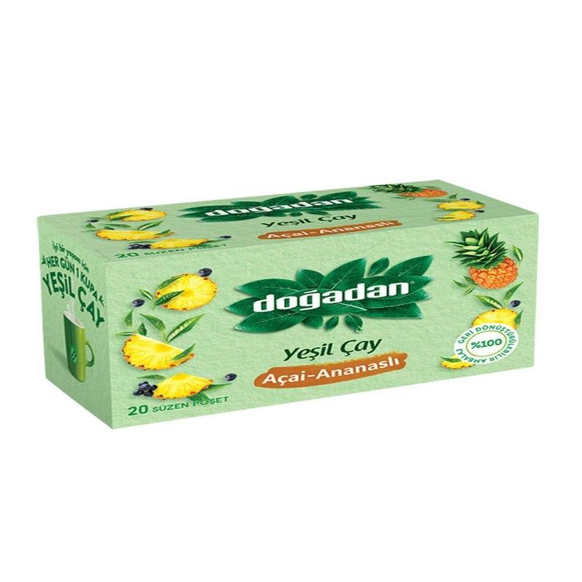 Doğadan Doğadan Yeşil Çay Açai Ananaslı Bardak Poşet 20'li