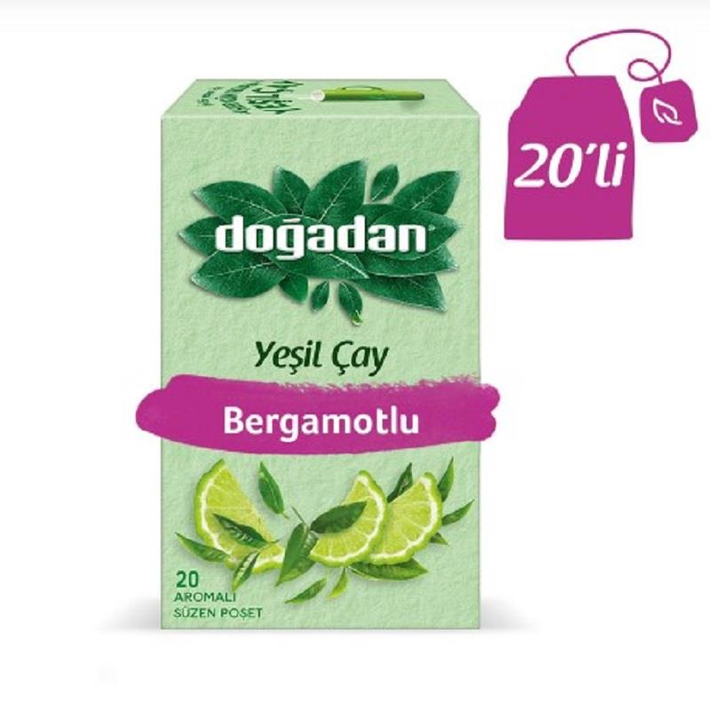 Doğadan Doğadan Yeşil Çay Bergamotlu 20'li