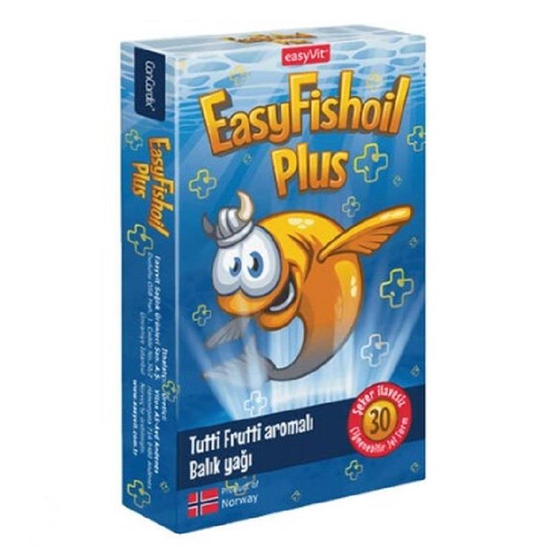 EasyFishoil EasyFishoil Plus Balık Yağı Tutti Frutti Aromalı 30 Çiğnenebilir Jel