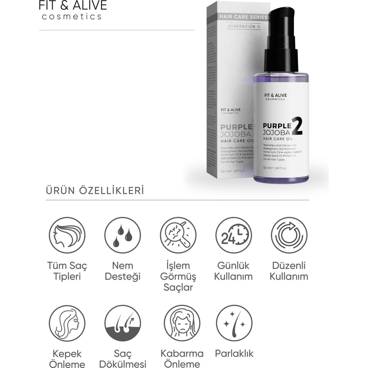 Fit & Alive Fit & Alive Purple Jojoba Hair Care Oil 50 ml