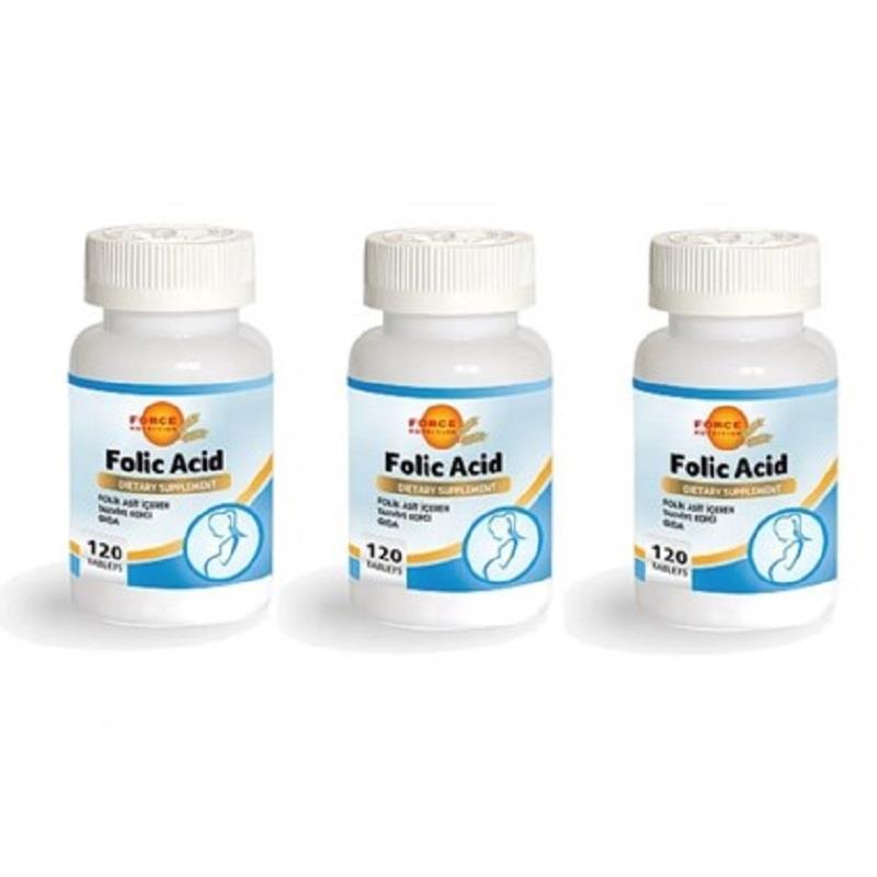 Force Nutrition Force Nutrition Folic Asid 400 mcg 120 Tablet - 3 Adet