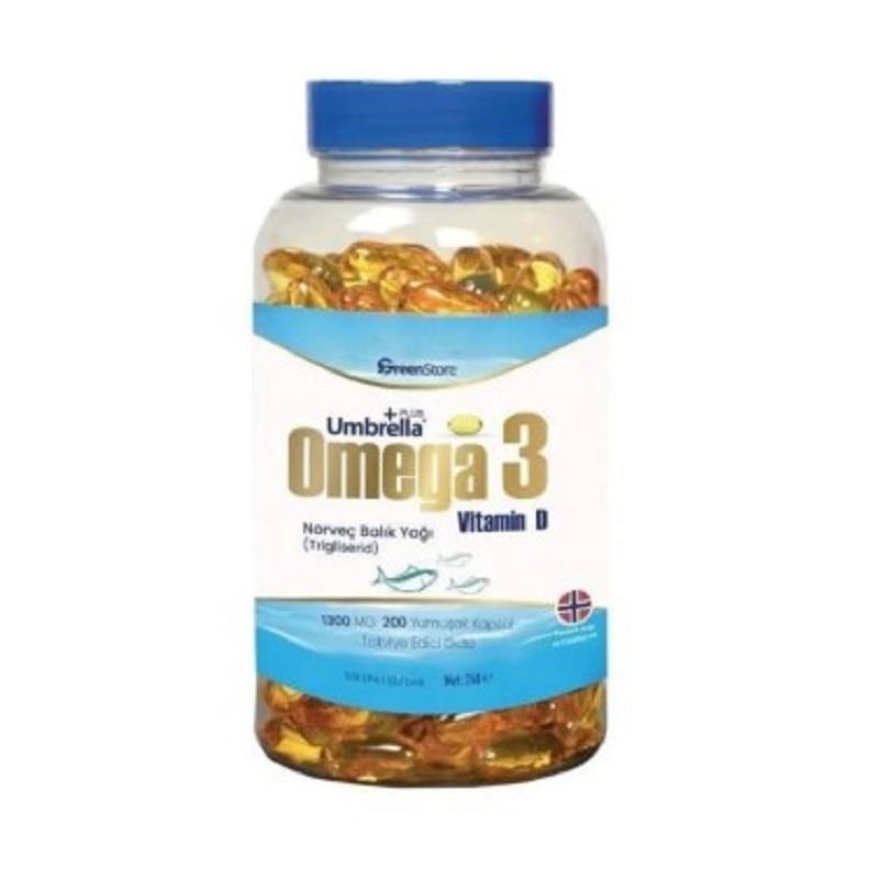 Green Store Green Store Umbrella Plus Omega 3 Norveç Balık Yağı 1300 mg 200 Kapsül