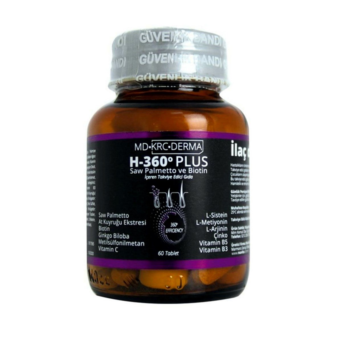 Hair 360 Hair 360 Plus Saw Palmetto ve Biotin 60 Tablet