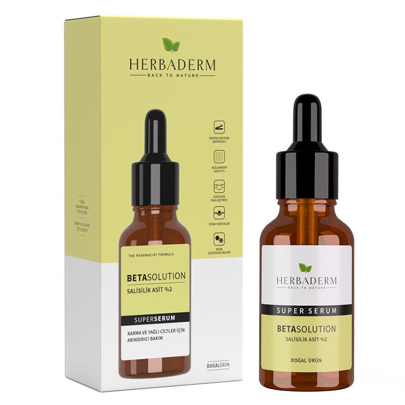 Herbaderm Herbaderm Superserum Betasolution Karma ve Yağlı Cilt Arındırıcı Doğal Yüz Serumu 30 ml