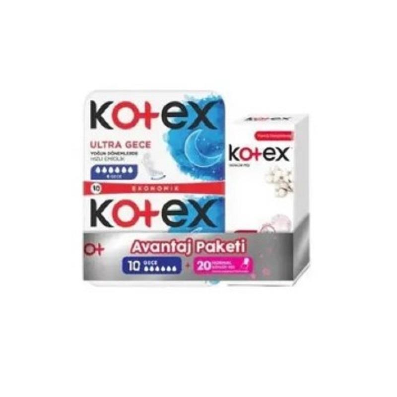 Kotex Kotex Avantaj Paketi 10 Gece + 20 Normal Günlük Ped