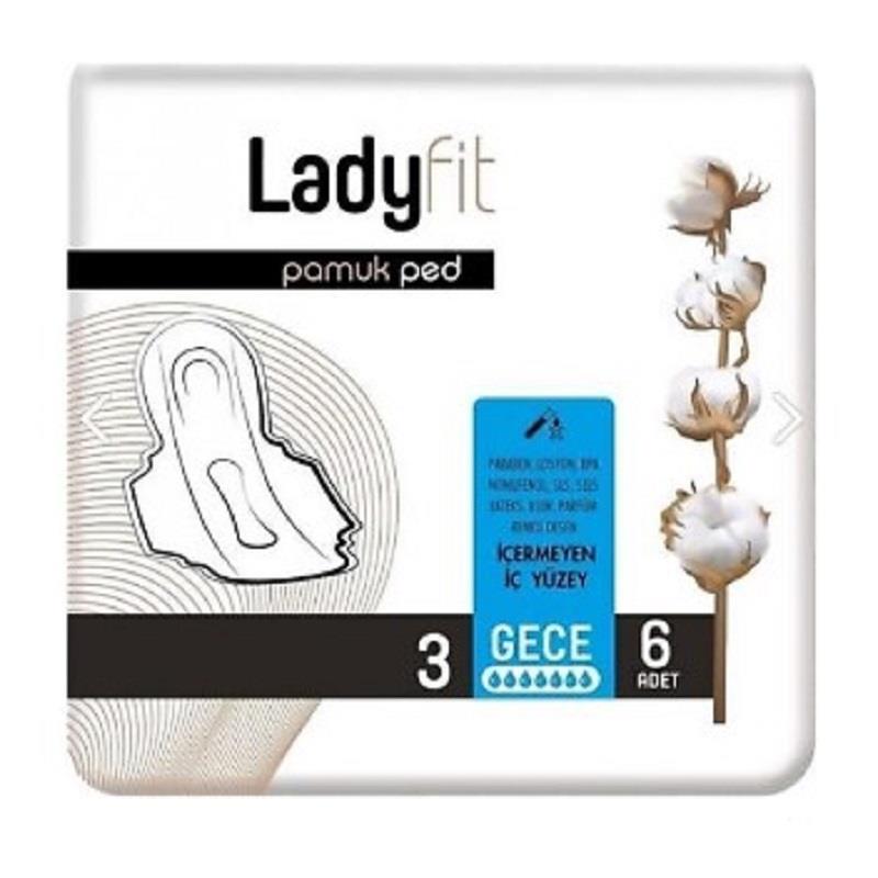 Ladyfit Ladyfit Pamuk Hijyenik Gece Ped No: 3 6'lı