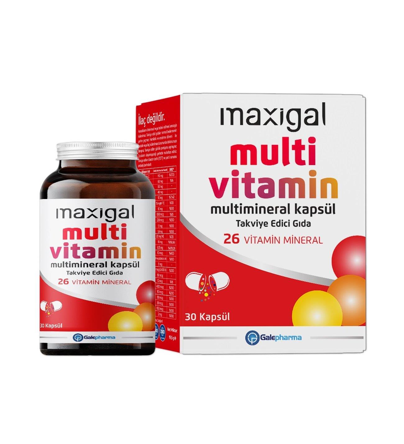 Maxigal Maxigal Multivitamin Multimineral 30 Kapsül